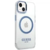 Чехол Guess Metal Outline для iPhone 14 Plus Blue with MagSafe (GUHMP14MHTRMB)