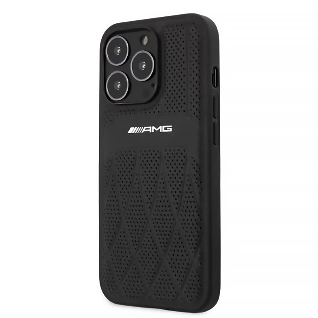 Чехол Mercedes Leather Curved Lines для iPhone 13 | 13 Pro Black (AMHCP13LOSDBK)