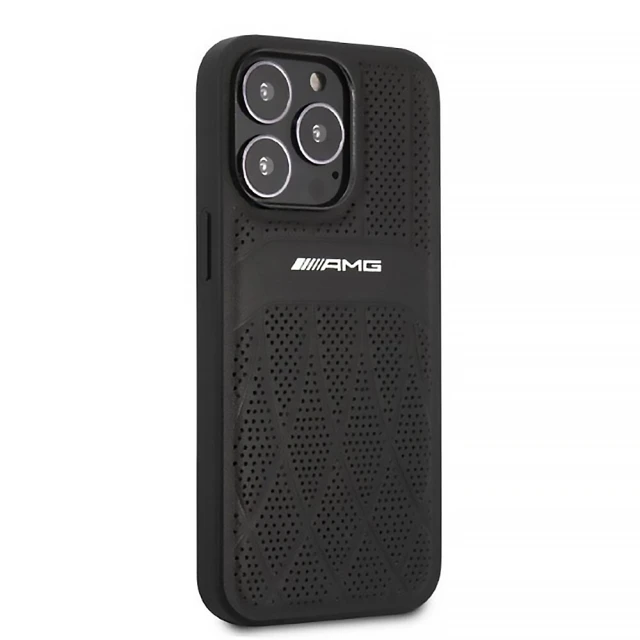 Чехол Mercedes Leather Curved Lines для iPhone 13 | 13 Pro Black (AMHCP13LOSDBK)