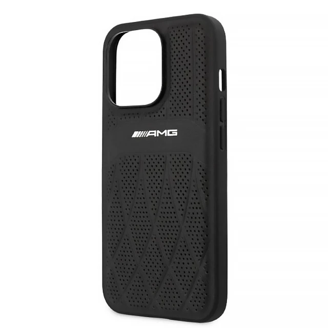 Чехол Mercedes Leather Curved Lines для iPhone 13 | 13 Pro Black (AMHCP13LOSDBK)