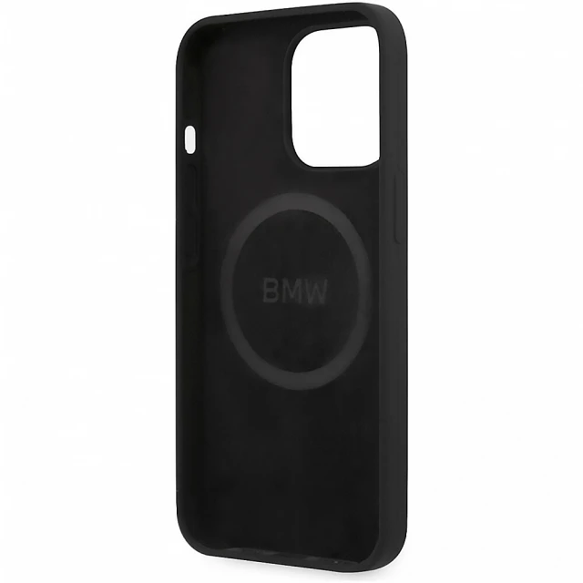 Чохол BMW Silicone Signature Logo для iPhone 13 | 13 Pro Black with MagSafe (BMHMP13LSLBLBK)