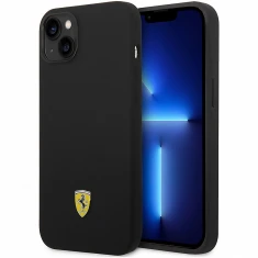 Чохол Ferrari Silicone Metal Logo для iPhone 14 Plus Black with MagSafe (FEHMSIP14MBK)