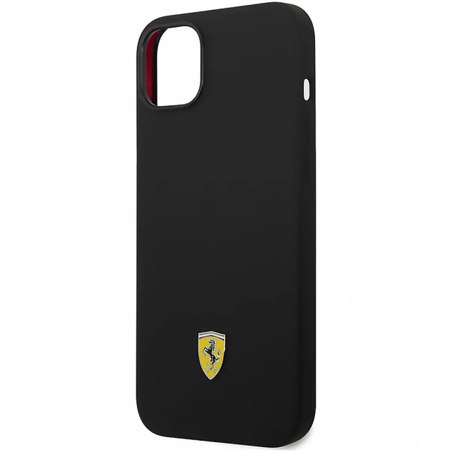 Чехол Ferrari Silicone Metal Logo для iPhone 14 Plus Black with MagSafe (FEHMSIP14MBK)