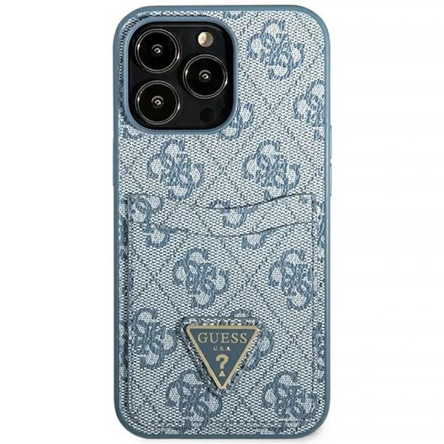 Чохол-гаманець Guess 4G Triangle Logo Cardslot для iPhone 13 Pro Blue (GUHCP13LP4TPB)