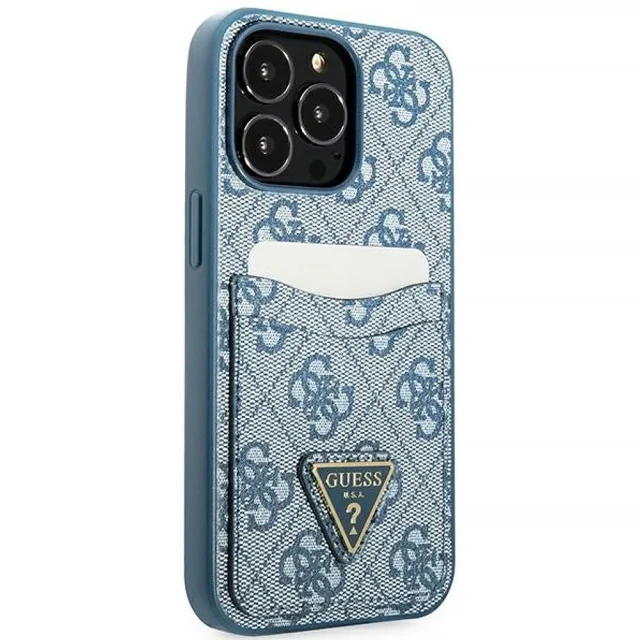 Чохол-гаманець Guess 4G Triangle Logo Cardslot для iPhone 13 Pro Blue (GUHCP13LP4TPB)