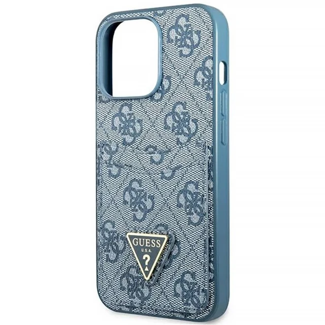 Чохол-гаманець Guess 4G Triangle Logo Cardslot для iPhone 13 Pro Blue (GUHCP13LP4TPB)