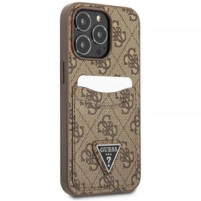 Чехол-бумажник Guess 4G Triangle Logo Cardslot для iPhone 13 Pro Brown (GUHCP13LP4TPW)