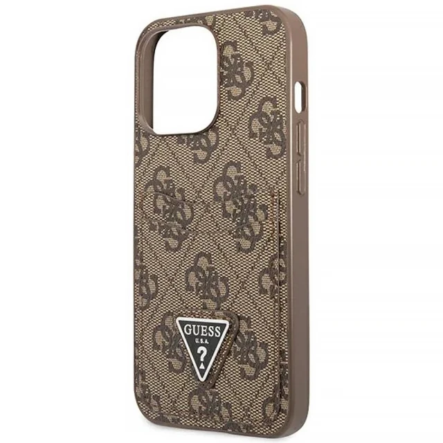 Чехол-бумажник Guess 4G Triangle Logo Cardslot для iPhone 13 Pro Brown (GUHCP13LP4TPW)