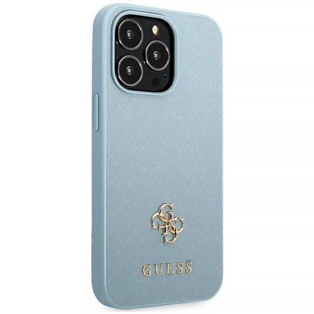 Чохол Guess Saffiano 4G Small Metal Logo для iPhone 13 Pro Blue (GUHCP13LPS4MB)