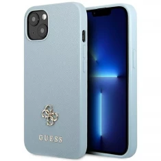 Чехол Guess Saffiano 4G Small Metal Logo для iPhone 13 mini Blue (GUHCP13SPS4MB)