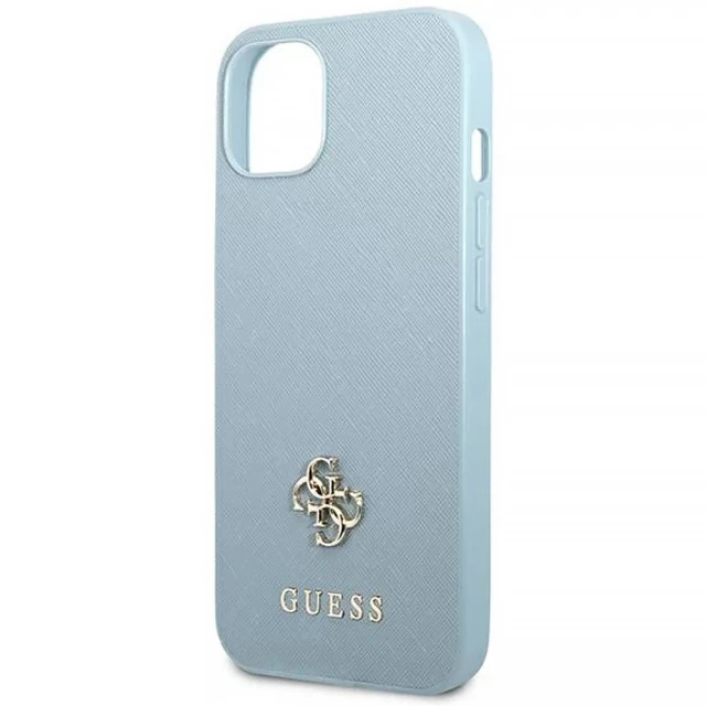 Чехол Guess Saffiano 4G Small Metal Logo для iPhone 13 mini Blue (GUHCP13SPS4MB)