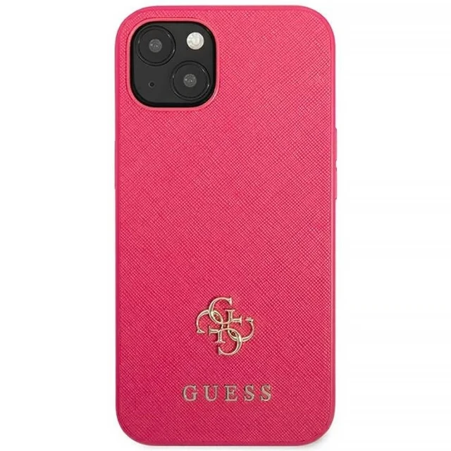 Чохол Guess Saffiano 4G Small Metal Logo для iPhone 13 mini Pink (GUHCP13SPS4MF)
