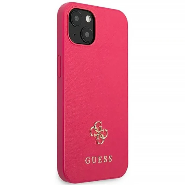 Чохол Guess Saffiano 4G Small Metal Logo для iPhone 13 mini Pink (GUHCP13SPS4MF)