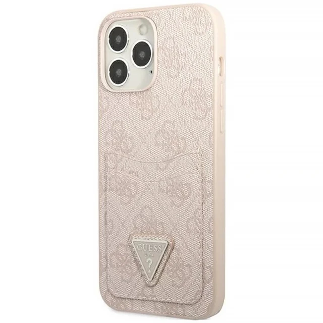 Чохол-гаманець Guess 4G Triangle Logo Cardslot для iPhone 13 Pro Max Pink (GUHCP13XP4TPP)