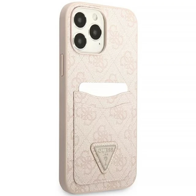 Чохол-гаманець Guess 4G Triangle Logo Cardslot для iPhone 13 Pro Max Pink (GUHCP13XP4TPP)