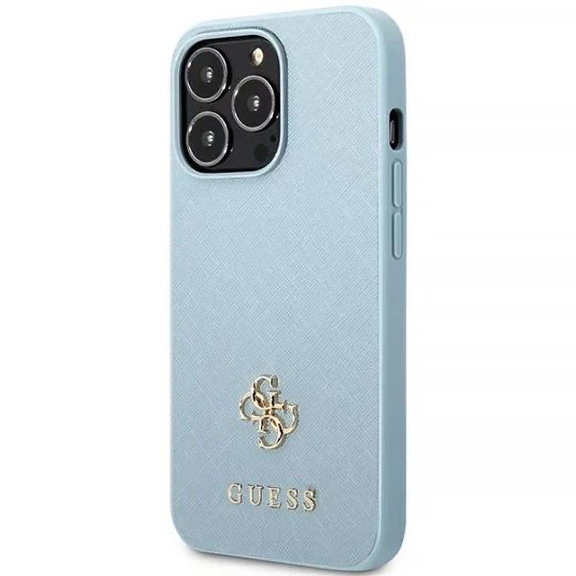 Чохол Guess Saffiano 4G Small Metal Logo для iPhone 13 Pro Max Blue (GUHCP13XPS4MB)