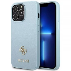 Чохол Guess Saffiano 4G Small Metal Logo для iPhone 13 Pro Max Blue (GUHCP13XPS4MB)