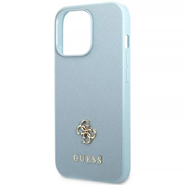 Чохол Guess Saffiano 4G Small Metal Logo для iPhone 13 Pro Max Blue (GUHCP13XPS4MB)