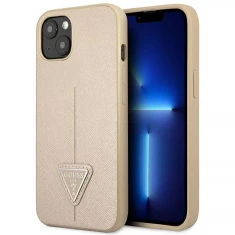 Чохол Guess Saffiano Triangle Logo для iPhone 14 Plus Beige (GUHCP14MPSATLE)