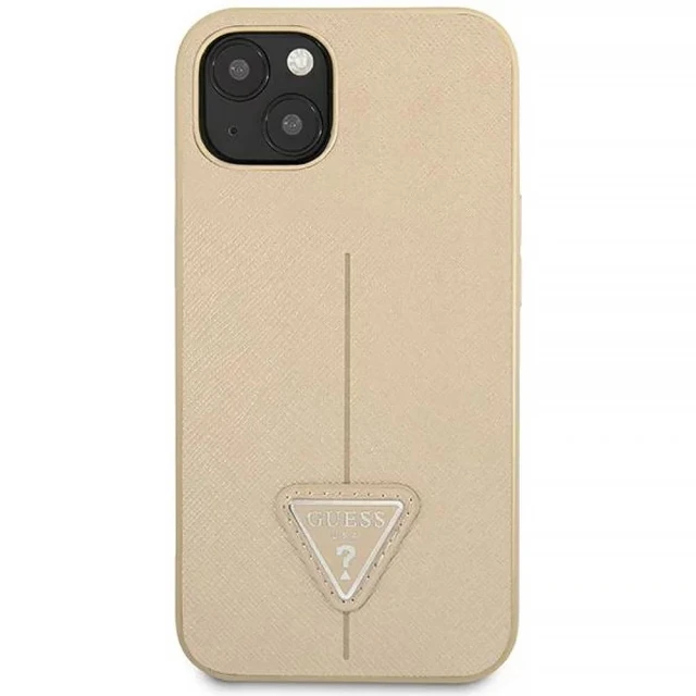 Чохол Guess Saffiano Triangle Logo для iPhone 14 Plus Beige (GUHCP14MPSATLE)