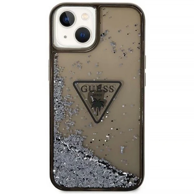 Чохол Guess Liquid Glitter Palm Collection для iPhone 14 | 13 Black (GUHCP14SLFCTPK)