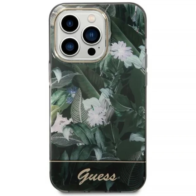 Чохол Guess Jungle Collection для iPhone 14 Pro Max Green (GUHCP14XHGJGHA)