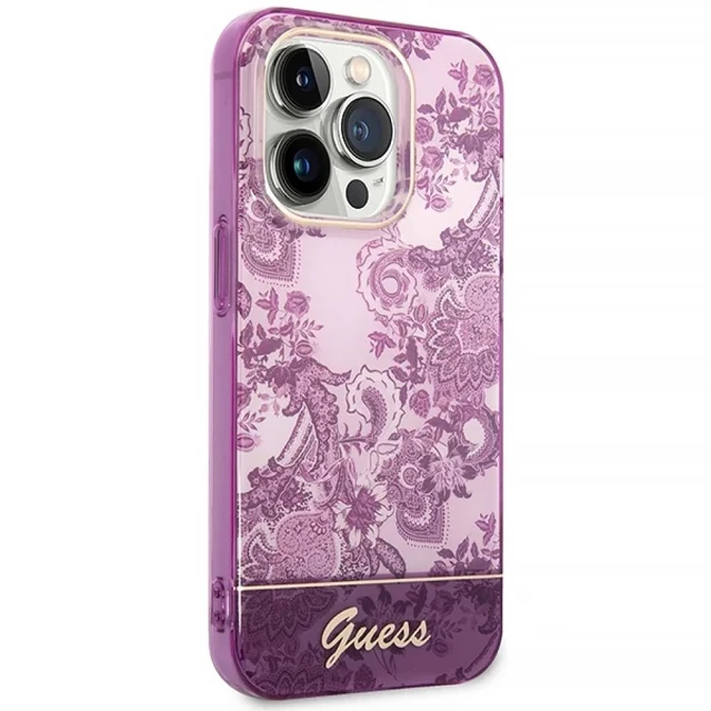 Чехол Guess Porcelain Collection для iPhone 14 Pro Max Fuschia (GUHCP14XHGPLHF)