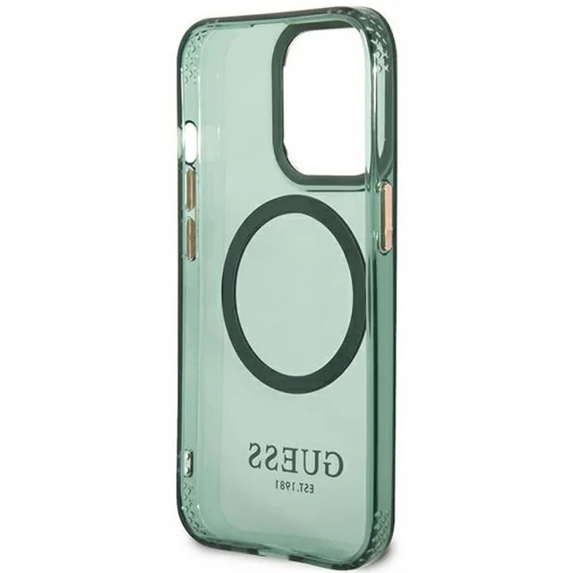 Чехол Guess Gold Outline Translucent для iPhone 13 Pro Khaki with MagSafe (GUHMP13LHTCMA)