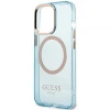 Чехол Guess Gold Outline Translucent для iPhone 13 Pro Blue with MagSafe (GUHMP13LHTCMB)