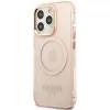 Чохол Guess Gold Outline Translucent для iPhone 13 Pro Pink with MagSafe (GUHMP13LHTCMP)