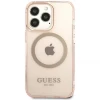 Чохол Guess Gold Outline Translucent для iPhone 13 Pro Pink with MagSafe (GUHMP13LHTCMP)