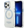 Чохол Guess Metal Outline для iPhone 13 Pro Blue with MagSafe (GUHMP13LHTRMB)