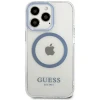 Чохол Guess Metal Outline для iPhone 13 Pro Blue with MagSafe (GUHMP13LHTRMB)