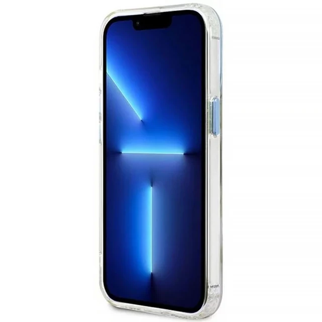 Чохол Guess Metal Outline для iPhone 13 Pro Blue with MagSafe (GUHMP13LHTRMB)