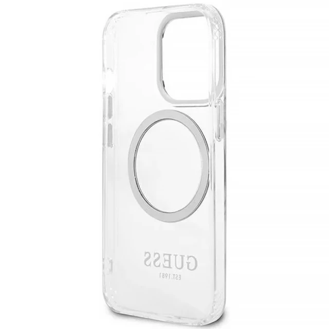 Чохол Guess Metal Outline для iPhone 13 Pro Silver with MagSafe (GUHMP13LHTRMS)