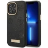 Чехол Guess Peony Logo Plate для iPhone 13 Pro Black with MagSafe (GUHMP13LSAPSTK)
