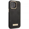 Чехол Guess Peony Logo Plate для iPhone 13 Pro Black with MagSafe (GUHMP13LSAPSTK)