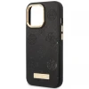 Чехол Guess Peony Logo Plate для iPhone 13 Pro Black with MagSafe (GUHMP13LSAPSTK)