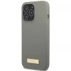 Чохол Guess Silicone Logo Plate для iPhone 13 Pro Grey with MagSafe (GUHMP13LSPLG)