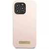 Чохол Guess Silicone Logo Plate для iPhone 13 Pro Pink with MagSafe (GUHMP13LSPLP)