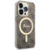 Чохол із зарядним пристроєм Guess 4G Print + Charger Set для iPhone 14 Pro Brown with MagSafe (GUBPP14LH4EACSW)