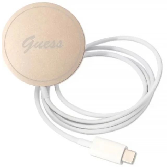 Чохол із зарядним пристроєм Guess 4G Print + Charger Set для iPhone 14 Plus Pink with MagSafe (GUBPP14MH4EACSP)