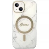 Чохол із зарядним пристроєм Guess Marble + Charger Set для iPhone 14 Plus White with MagSafe (GUBPP14MHMEACSH)