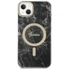 Чохол із зарядним пристроєм Guess Marble + Charger Set для iPhone 14 Plus Black with MagSafe (GUBPP14MHMEACSK)