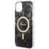Чохол із зарядним пристроєм Guess Marble + Charger Set для iPhone 14 Plus Black with MagSafe (GUBPP14MHMEACSK)
