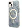 Чохол із зарядним пристроєм Guess 4G Print + Charger Set для iPhone 14 | 13 Blue with MagSafe (GUBPP14SH4EACSB)