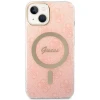 Чохол із зарядним пристроєм Guess 4G Print + Charger Set для iPhone 14 | 13 Pink with MagSafe (GUBPP14SH4EACSP)