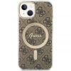 Чохол із зарядним пристроєм Guess 4G Print + Charger Set для iPhone 14 | 13 Brown with MagSafe (GUBPP14SH4EACSW)