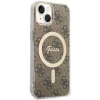 Чохол із зарядним пристроєм Guess 4G Print + Charger Set для iPhone 14 | 13 Brown with MagSafe (GUBPP14SH4EACSW)