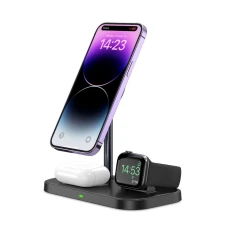 Бездротовий зарядний пристрій Tech-Protect 15W A22 Magnetic 3-in-1 15W Black with MagSafe (9490713930960)